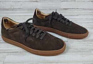Men's Brown Suede Low Top Sneakers Margom Gum Cupsole Made in Italy EU 40 US 7